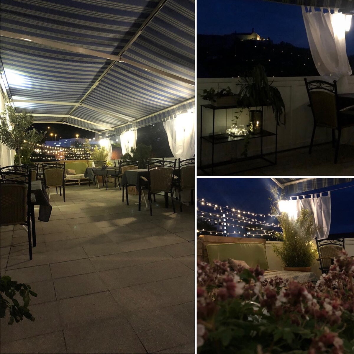 Terrasse bei Nacht